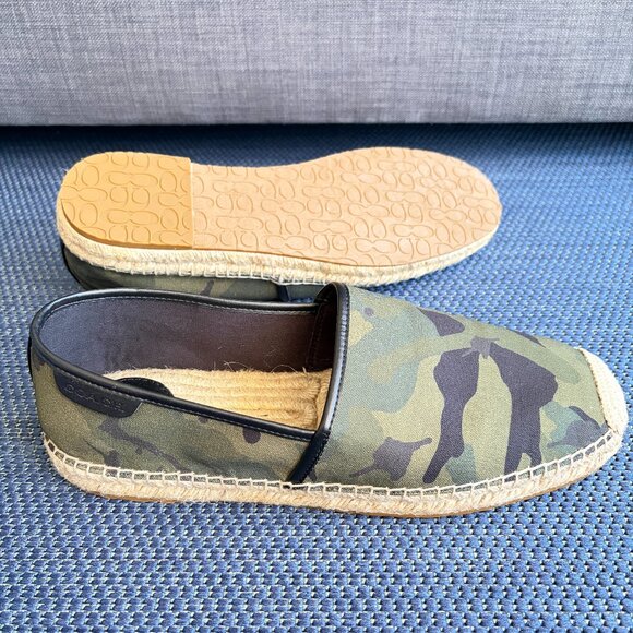 Coach Camouflage Camo Espadrilles Slip-On Flat Jute Sole Men's 10.5 - NWOT - Picture 1 of 9